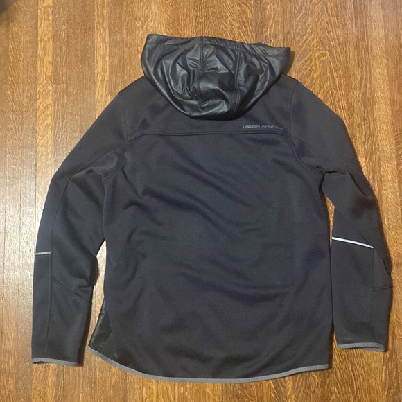 Under Armour Large full-zip fleece hooded sweatshirt hoodie black. GUC - Picture 3 of 5
